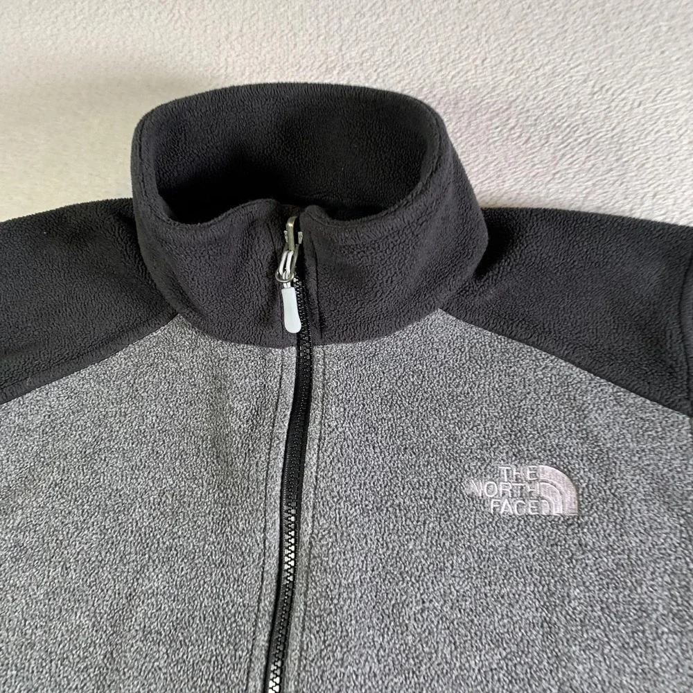 The North Face Jacket Mens‎ Small Gray Black Fleece Full Zip FlashDry Outdoor